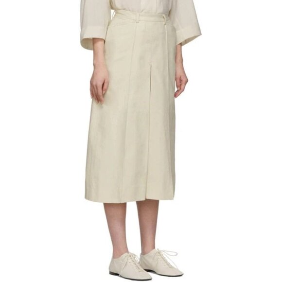 Lemaire Linen Pleated Shorts Size 34 2 XS Womens Off-White Culotte $640 - Picture 13 of 16